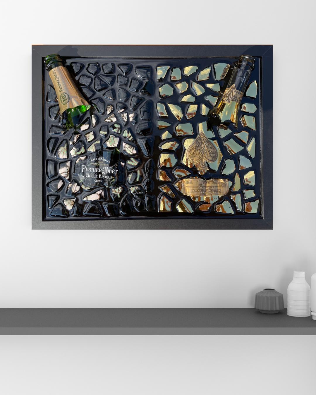 Green Flower 2015 x Chrome Gold Broken Bottle Art