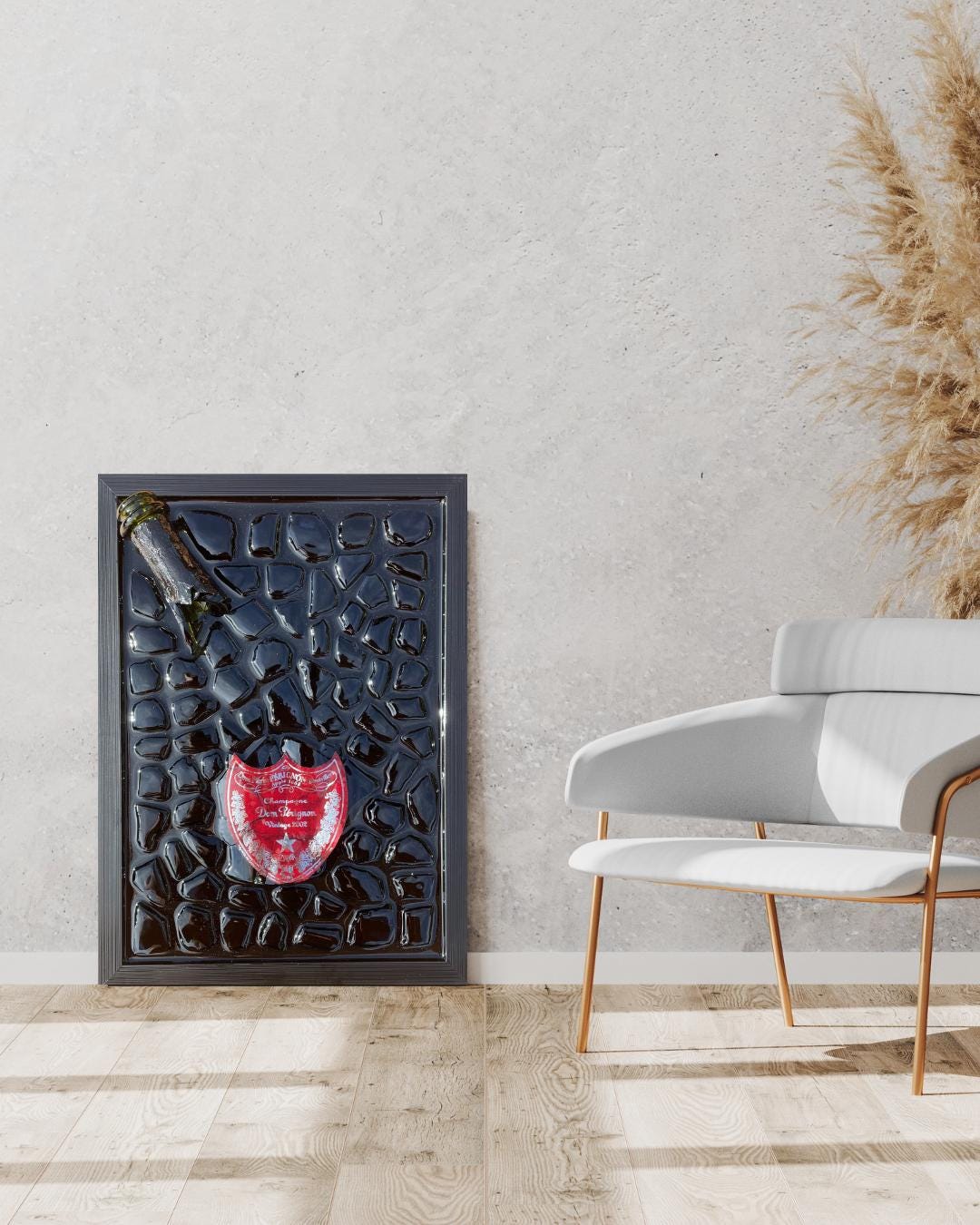 Broken Bottle Artwork | Pérignon Pink 2002 Andy Warhol | Limited Edition | Luxury Home Decor | Unique Artwork | Gift for Him