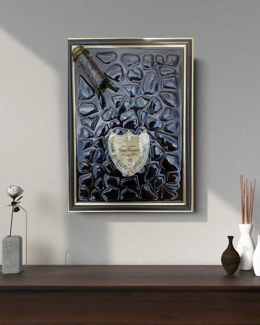 Luxury Epoxy Broken Bottle Artwork | Pérignon Champagne Bottle Art | Resin Decor | Gift for Him | Home Decor