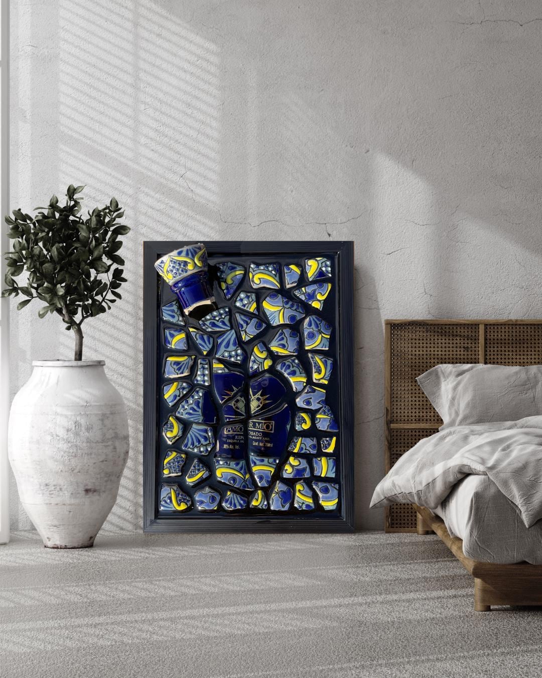 Broken Bottle Art Amor Mio Tequila Epoxy Modern wall Decor