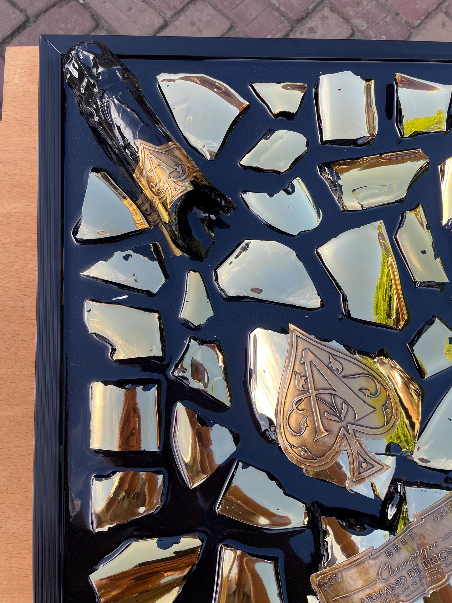 Broken Bottle Art Brignac Gold 3L Epoxy Resin Epoxy Painting Resinart Unique Decoration Gift