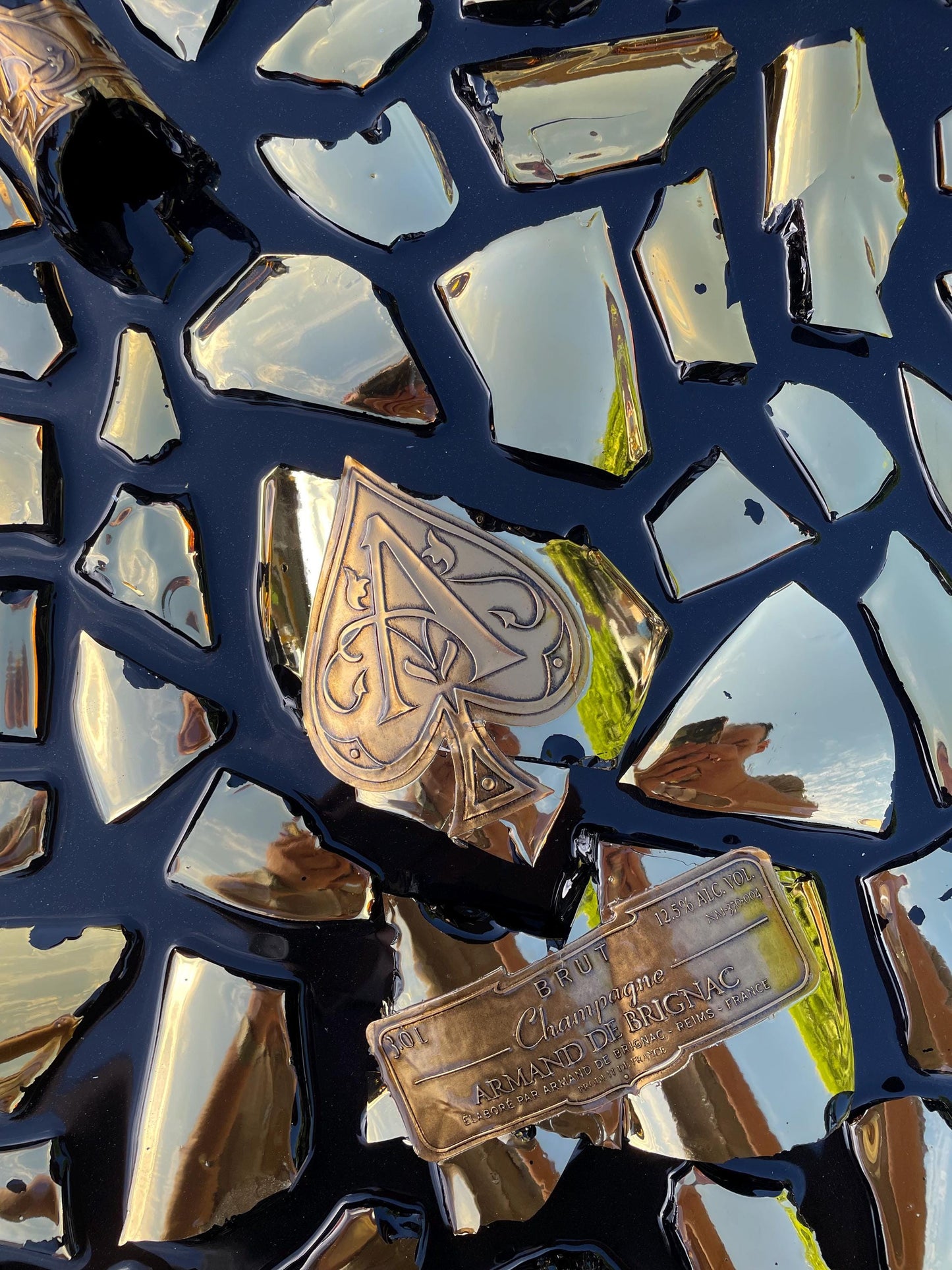Broken Bottle Art Brignac Gold 3L Epoxy Resin Epoxy Painting Resinart Unique Decoration Gift