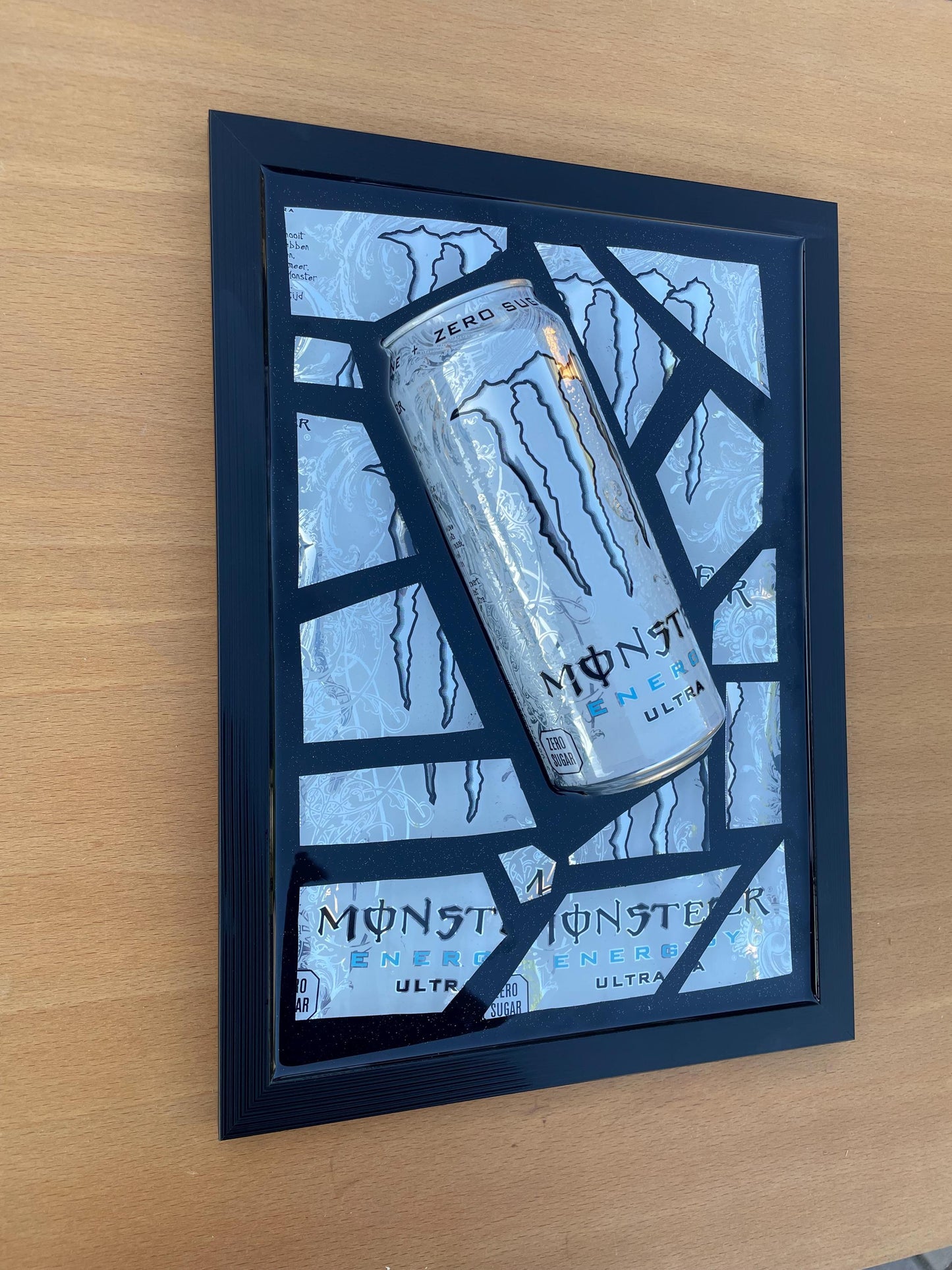 White Monster Epoxy Resin Art Gifts for Him Resin Art Broken Bottle Art Epoxy Artwork Gift