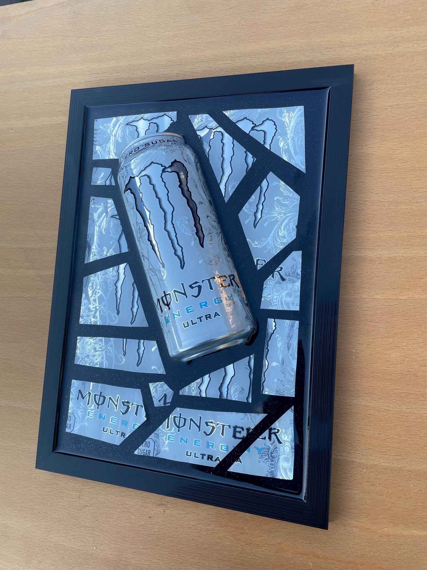White Monster Epoxy Resin Art Gifts for Him Resin Art Broken Bottle Art Epoxy Artwork Gift