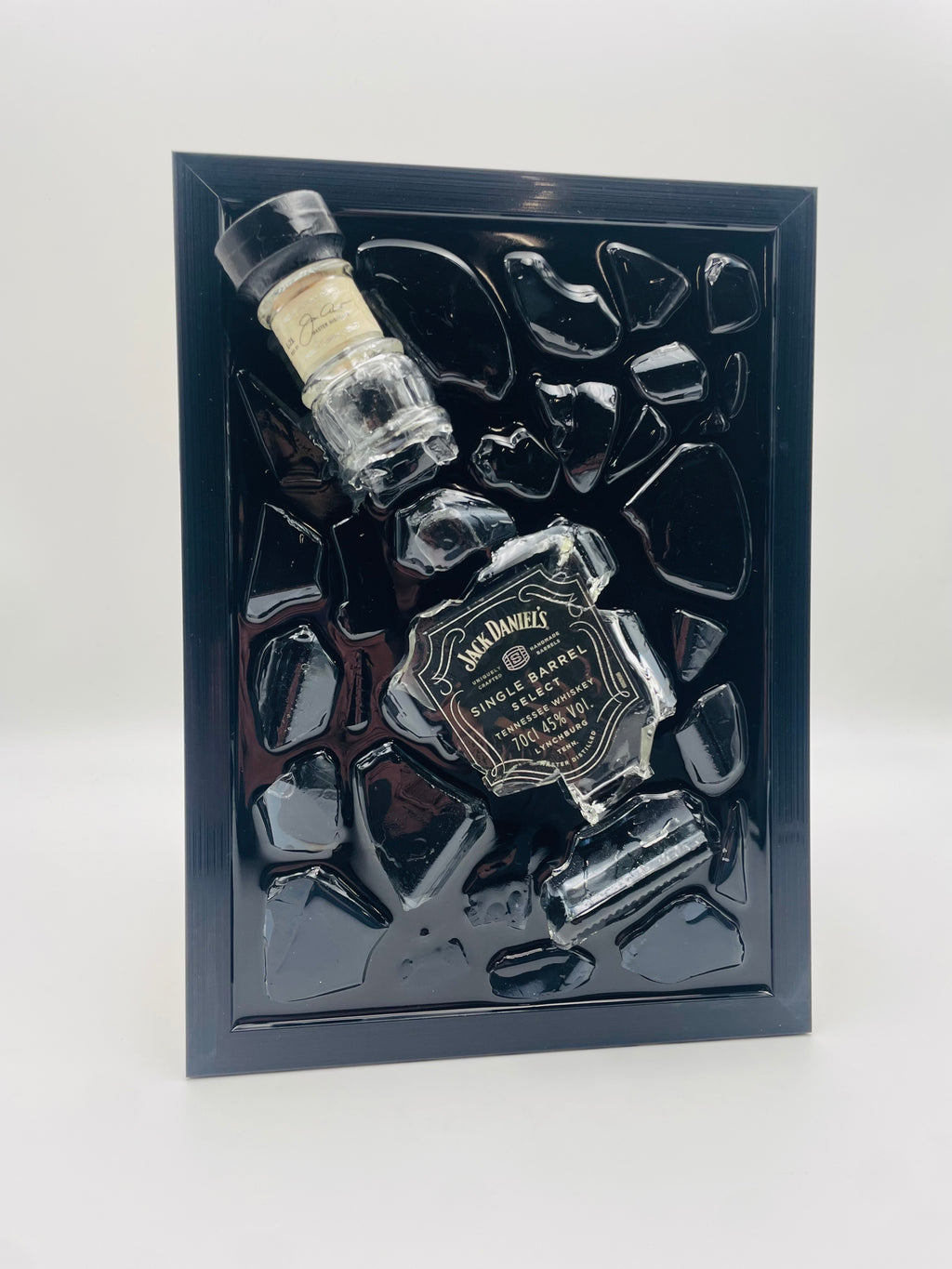 Jack Daniels Single Barrel Broken Bottle Art