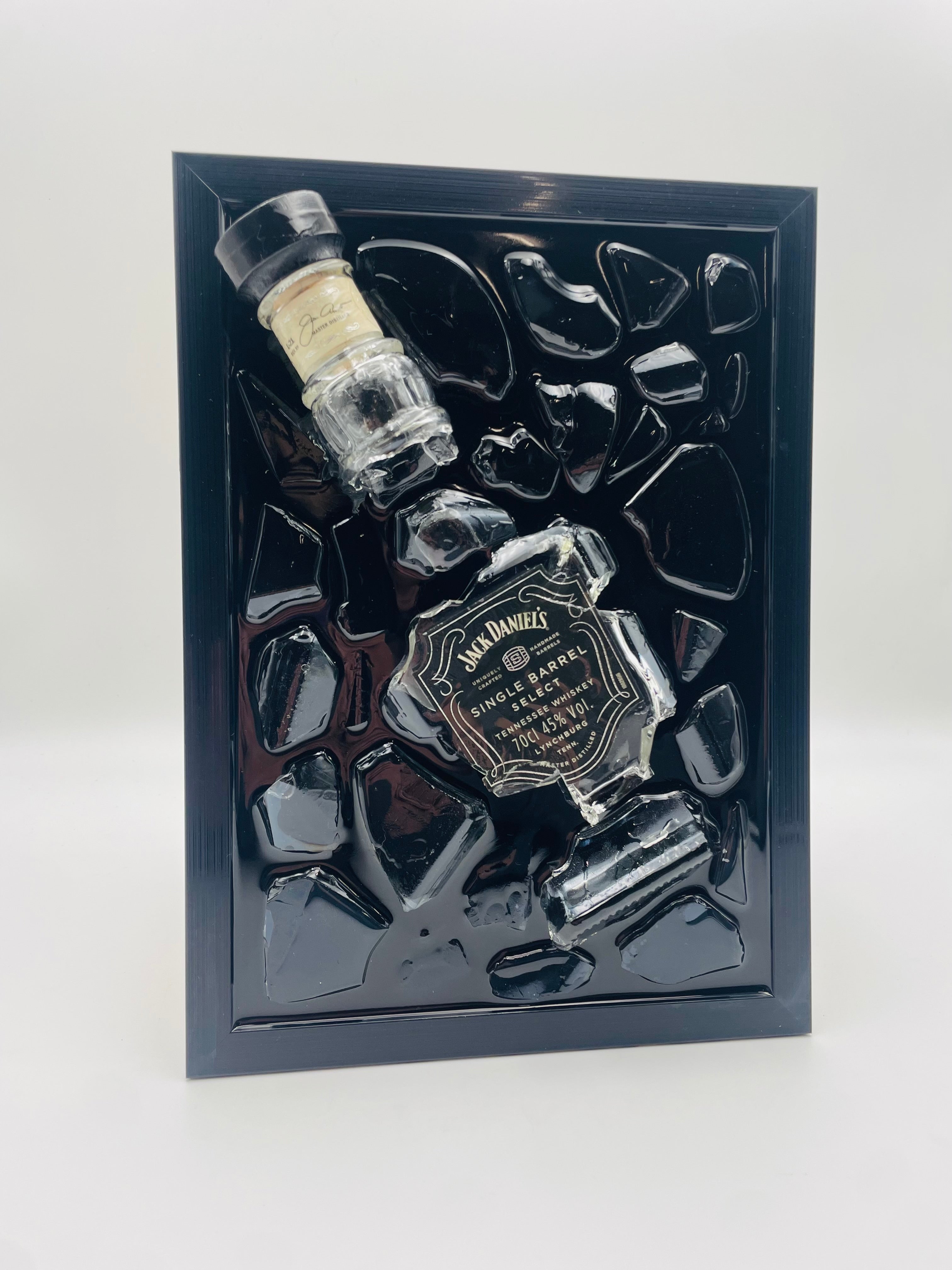 Jack Daniels Single Barrel Broken Bottle Art