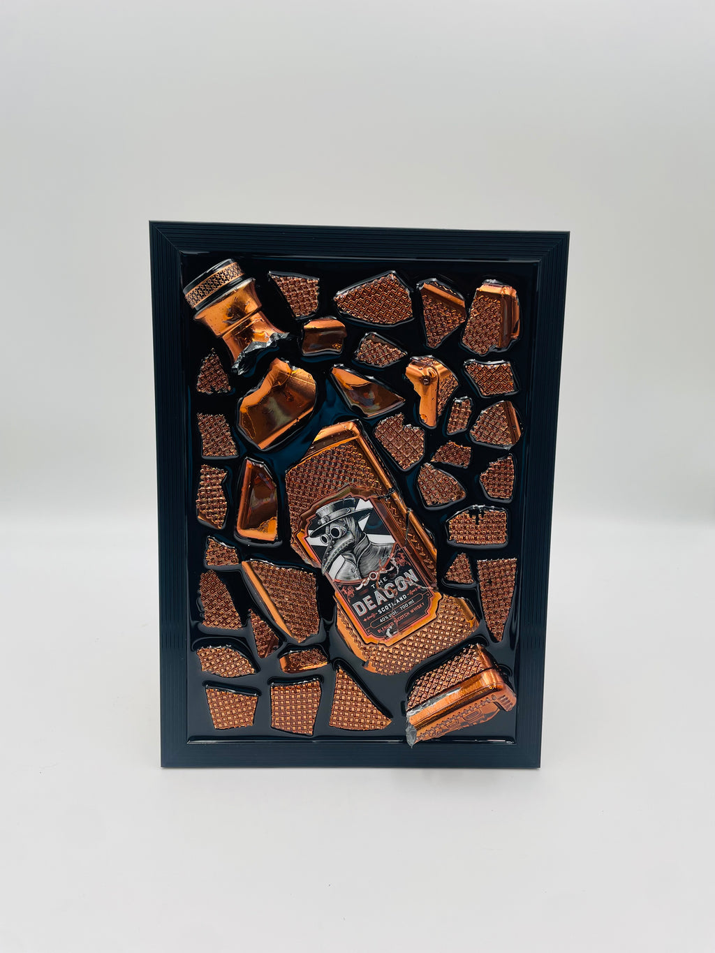 Deacon Whiskey Broken Bottle Art