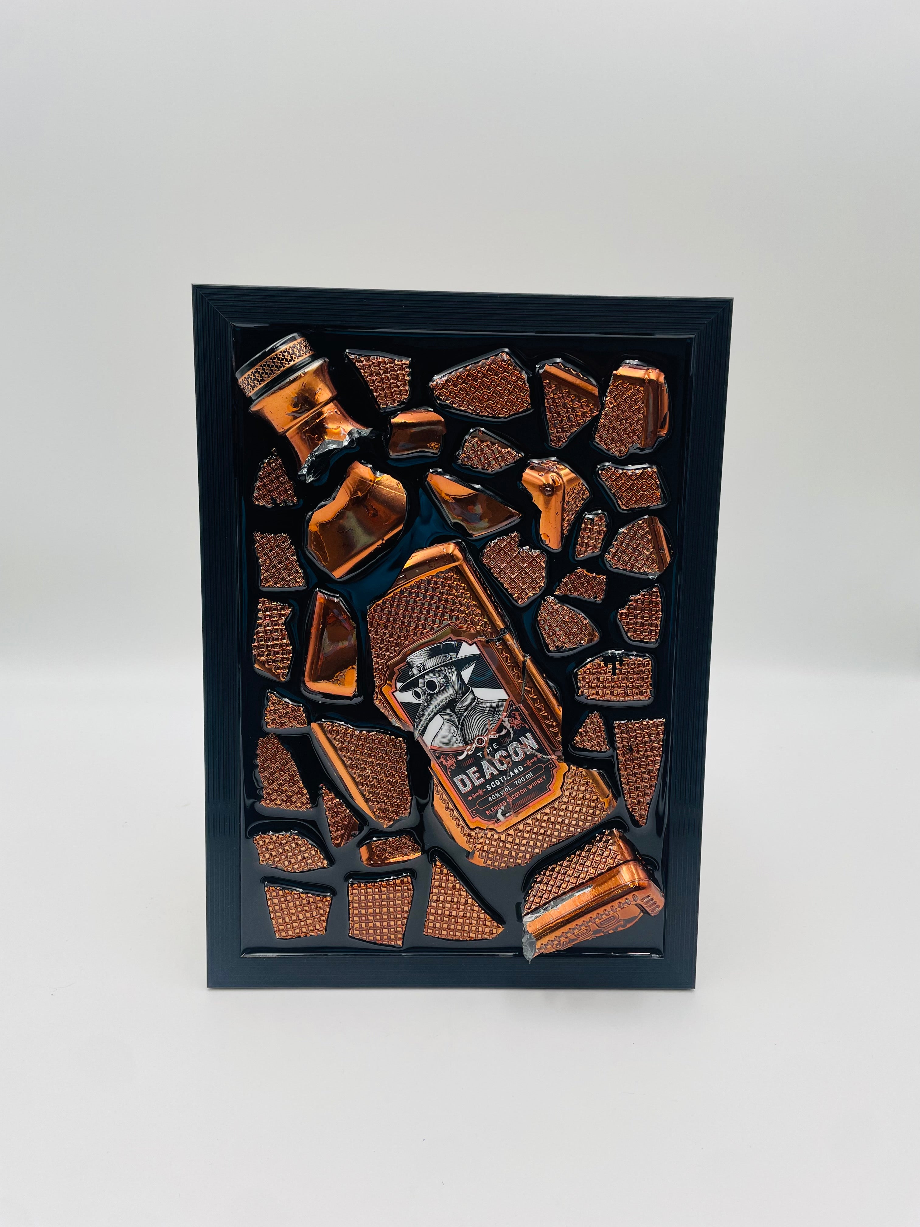Deacon Whiskey Broken Bottle Art