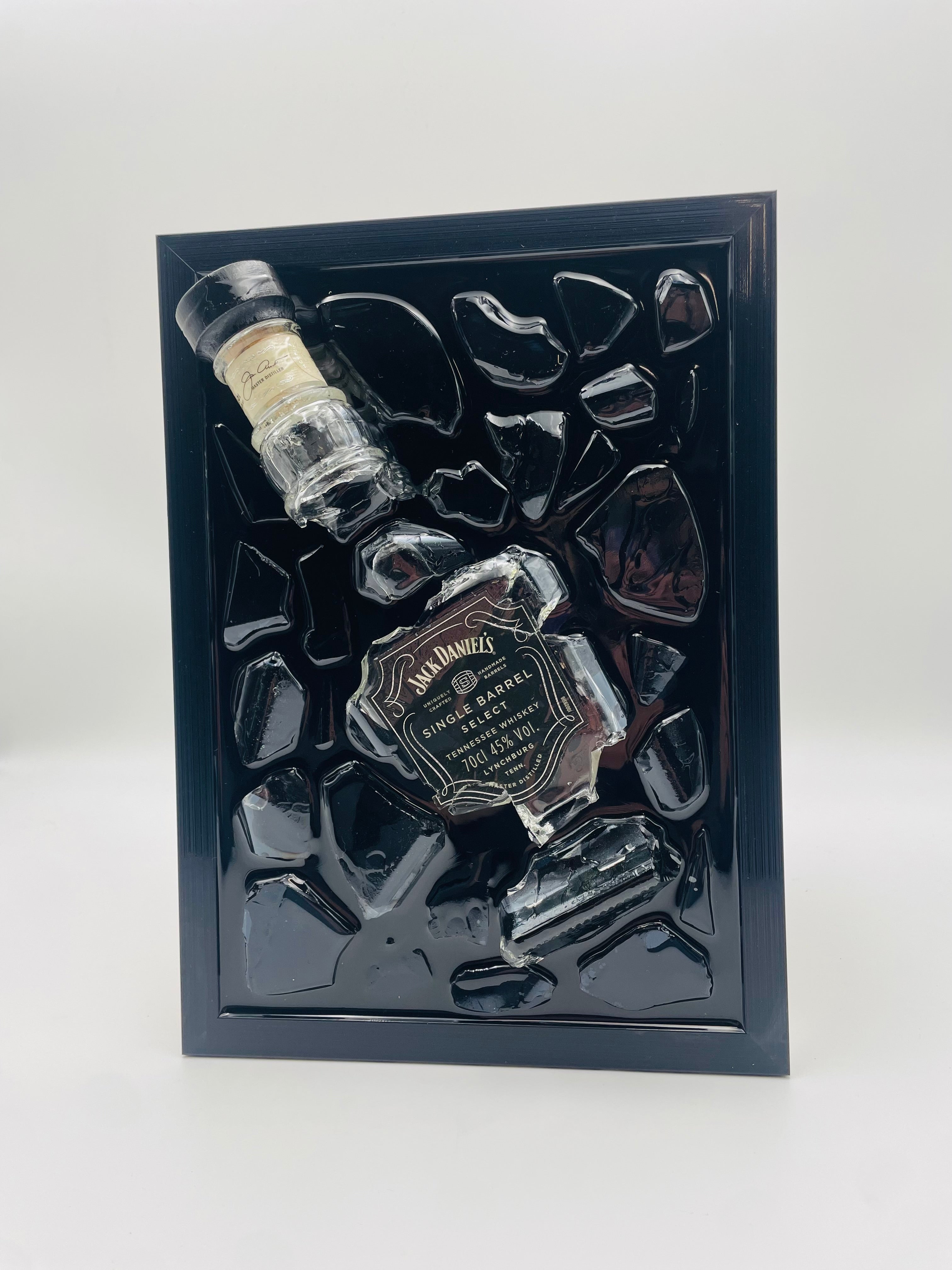 Jack Daniels Single Barrel Broken Bottle Art