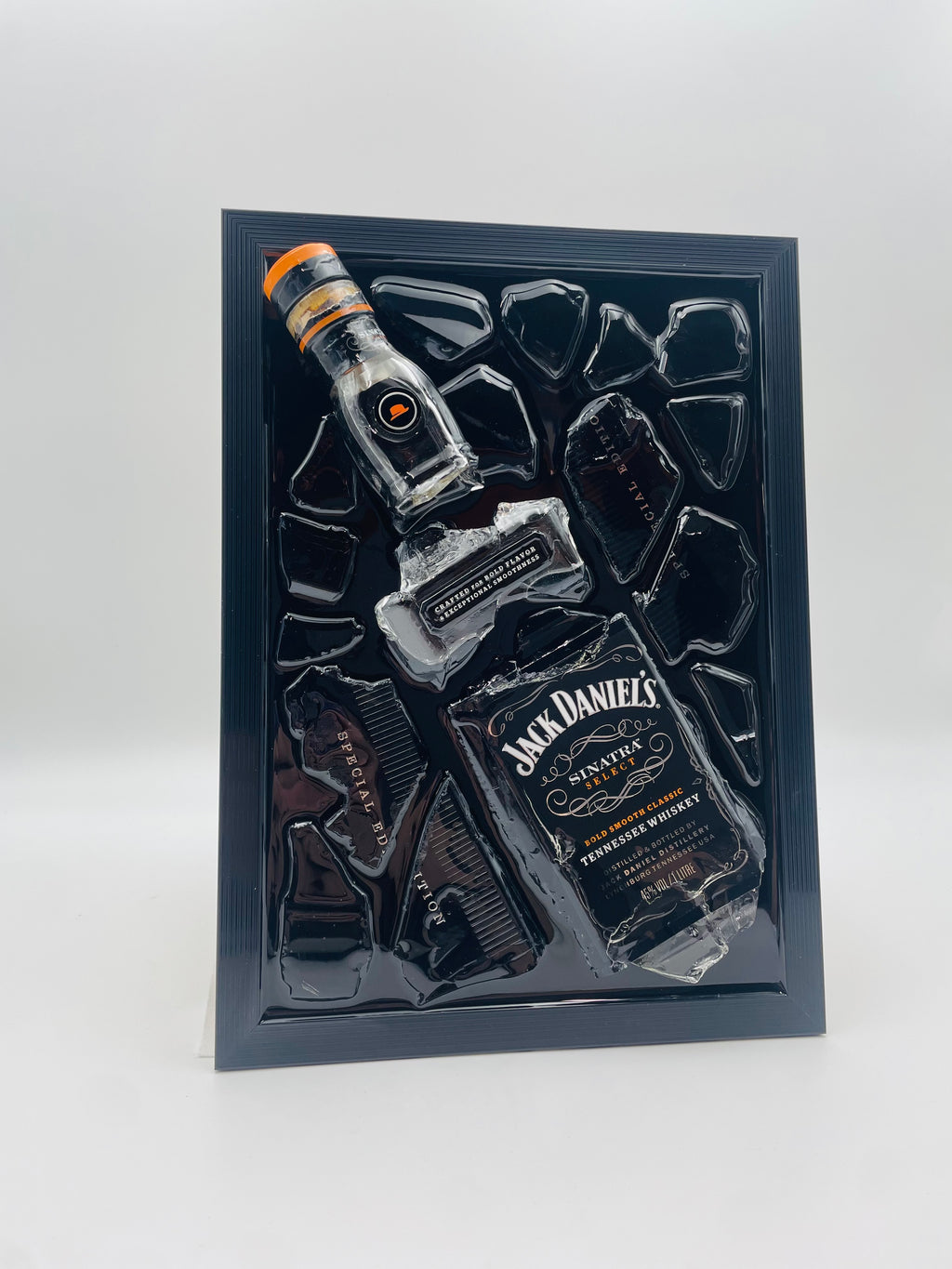 Jack Daniels Frank Sinatra Broken Bottle Art