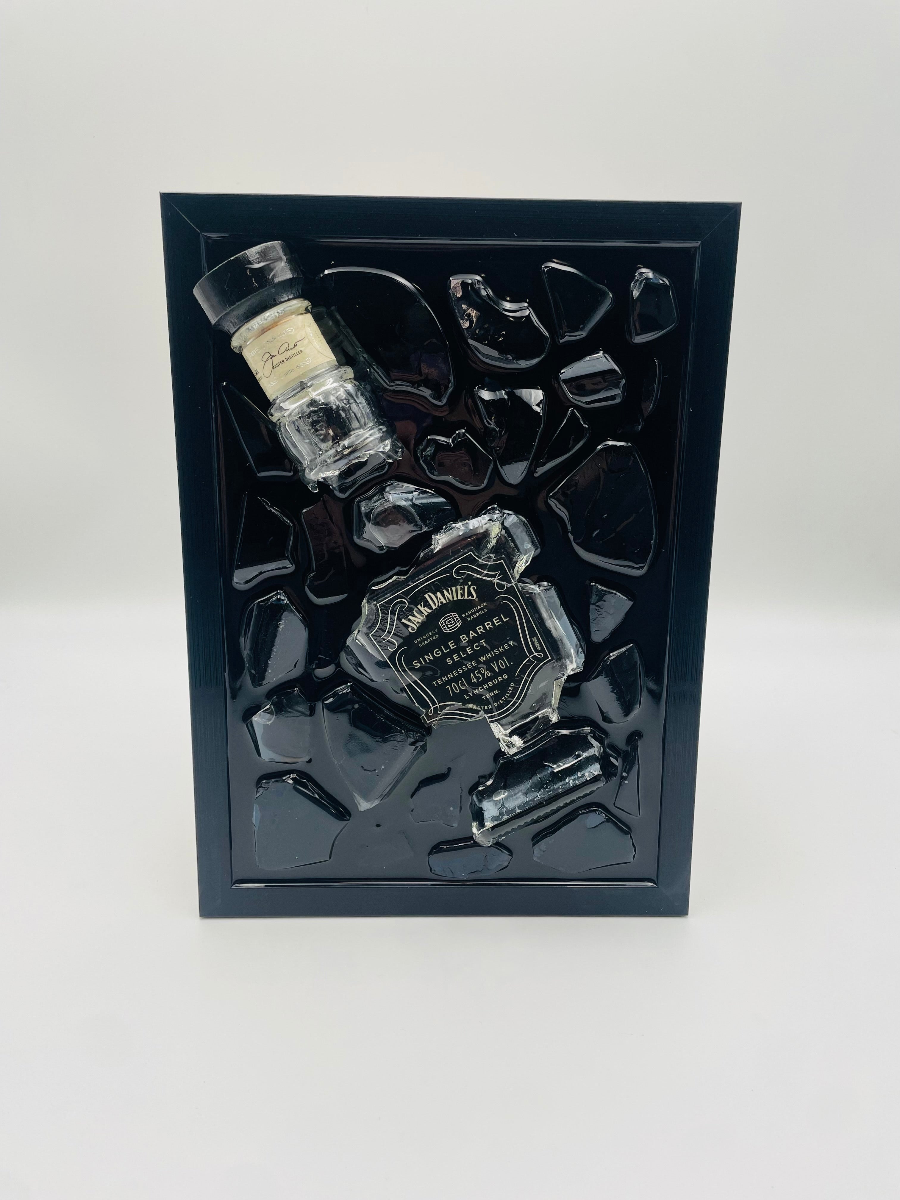 Jack Daniels Single Barrel Broken Bottle Art