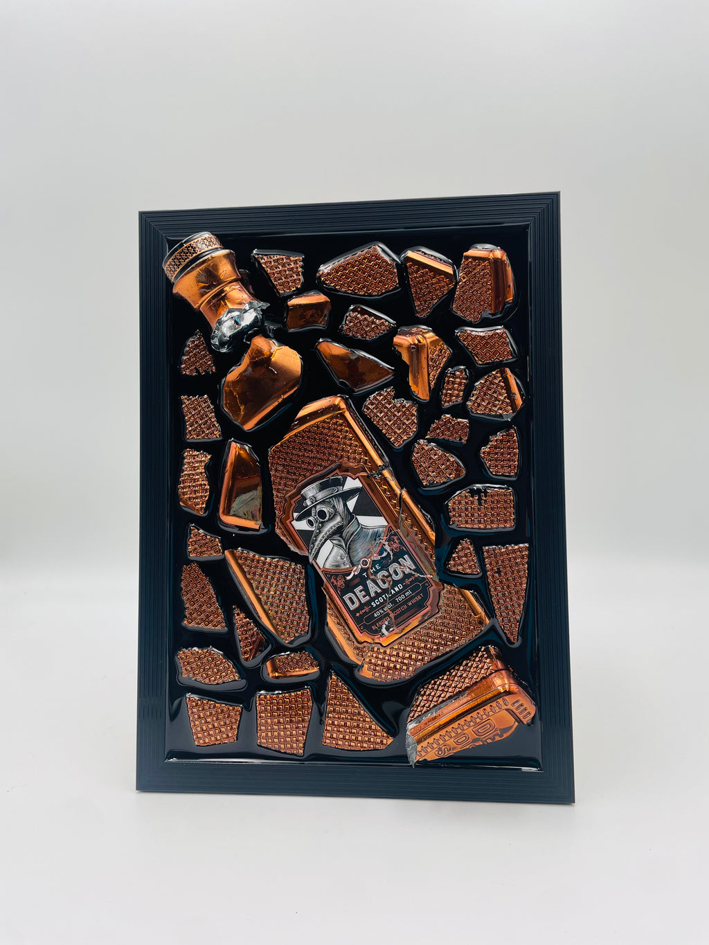 Deacon Whiskey Broken Bottle Art