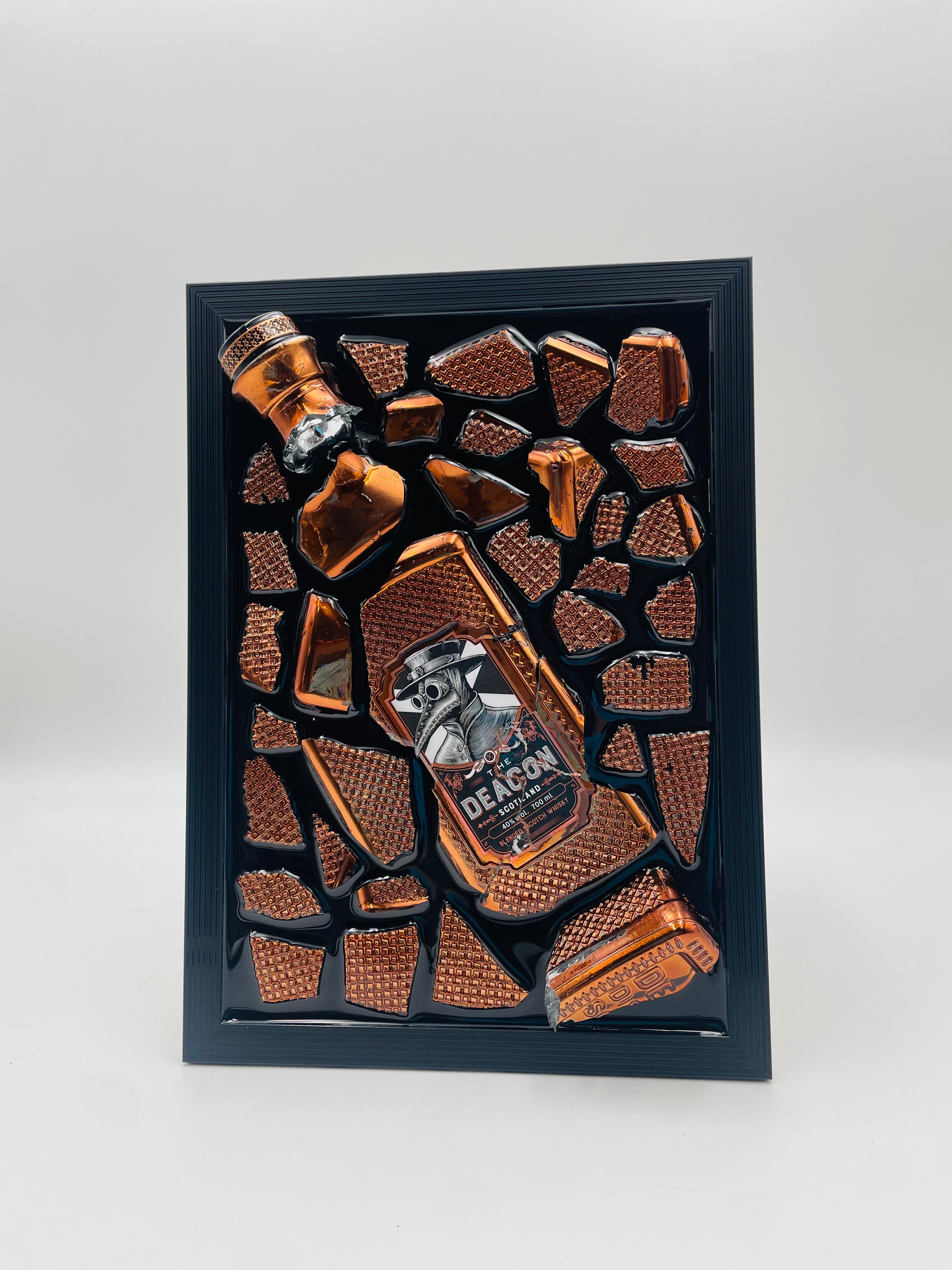 Deacon Whiskey Broken Bottle Art