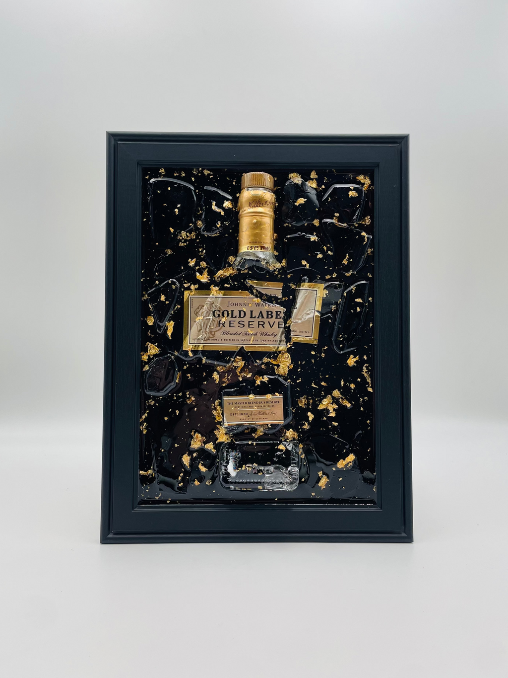 Johnnie Walker Gold label Broken Bottle Art