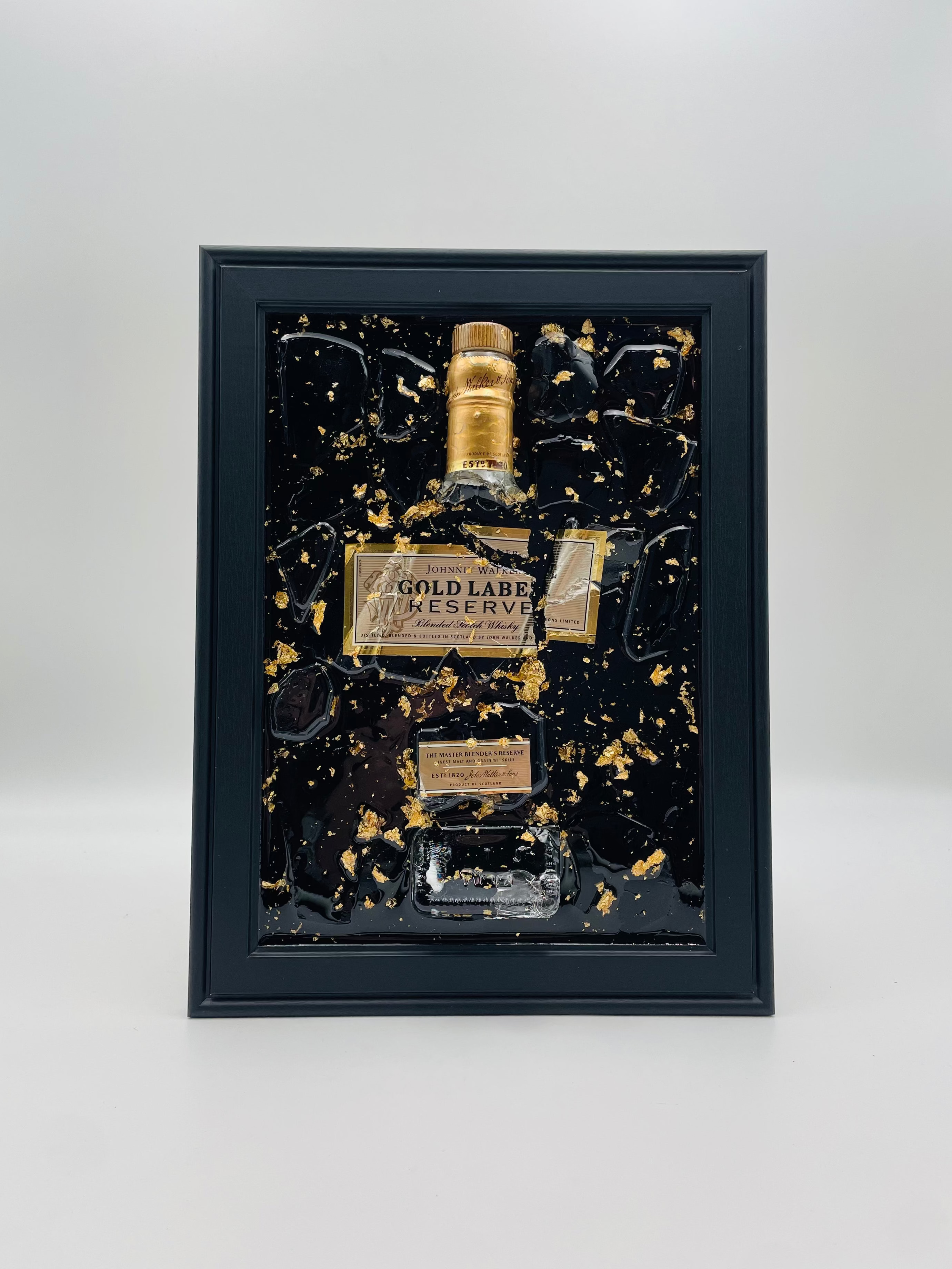 Johnnie Walker Gold label Broken Bottle Art