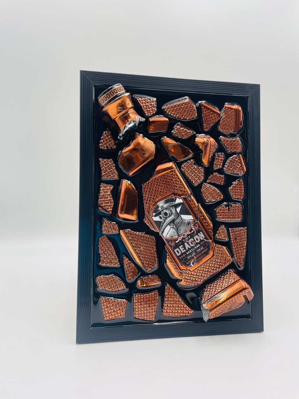 Deacon Whiskey Broken Bottle Art