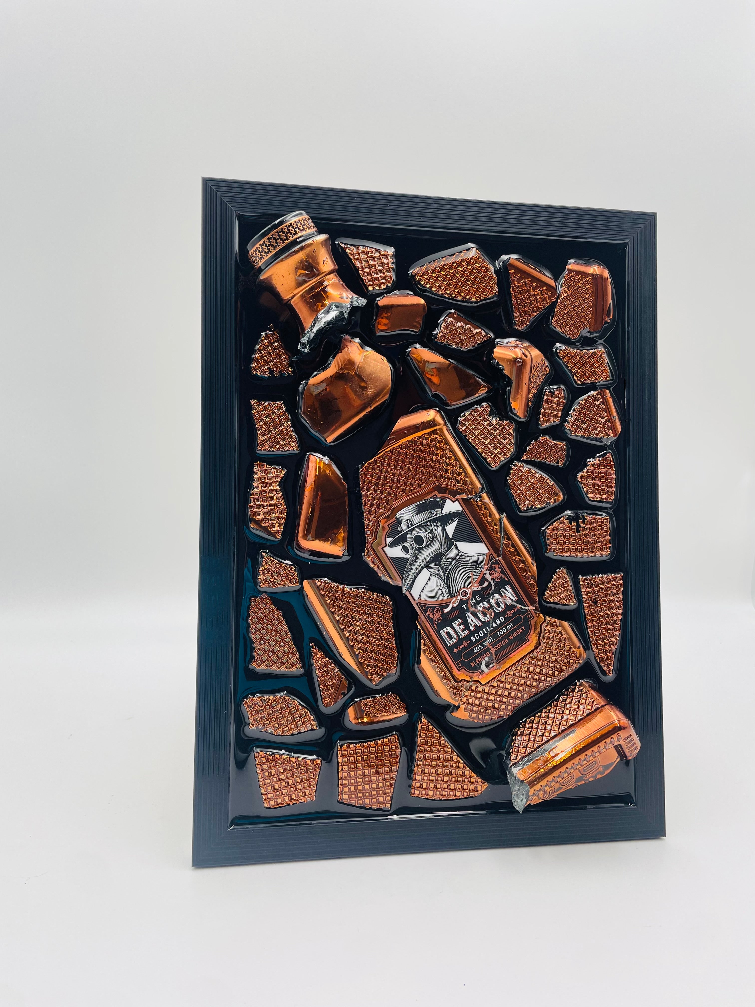 Deacon Whiskey Broken Bottle Art