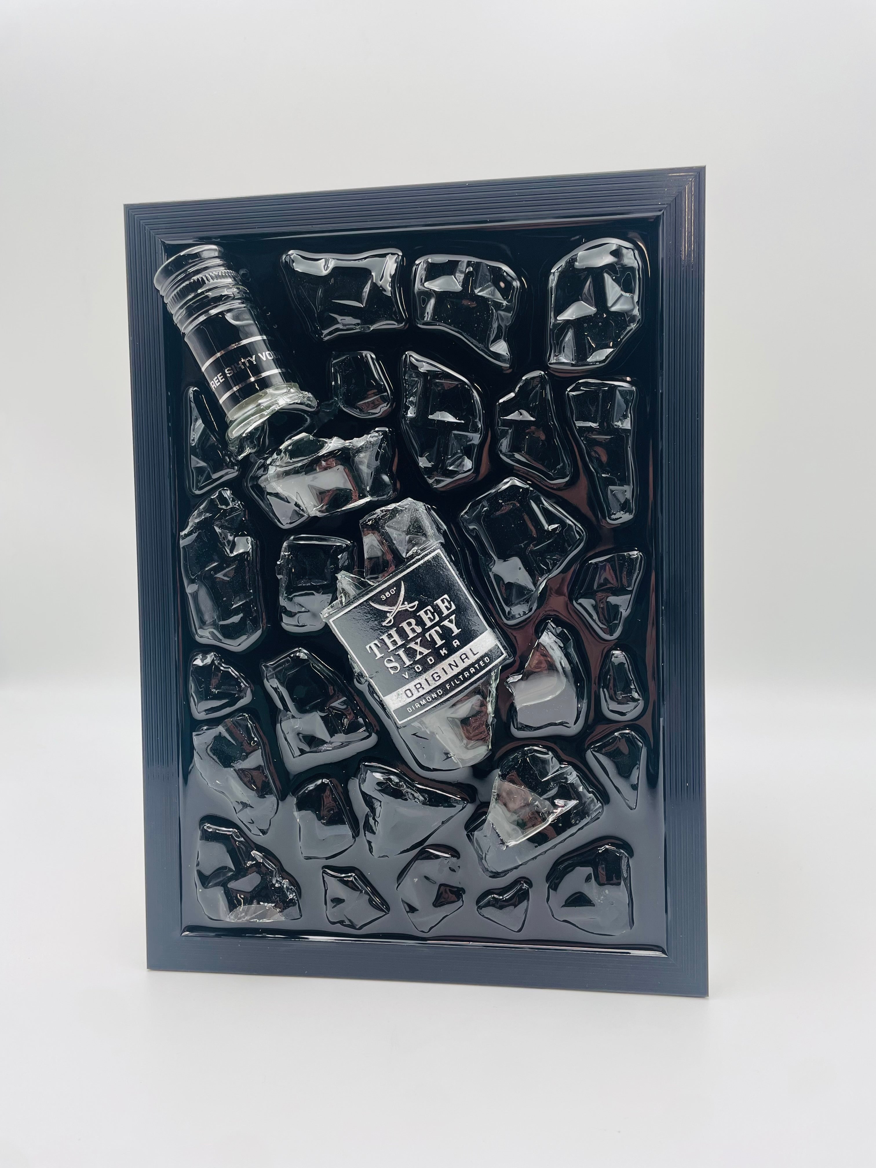 Three Sixty Vodka Broken Bottle Art