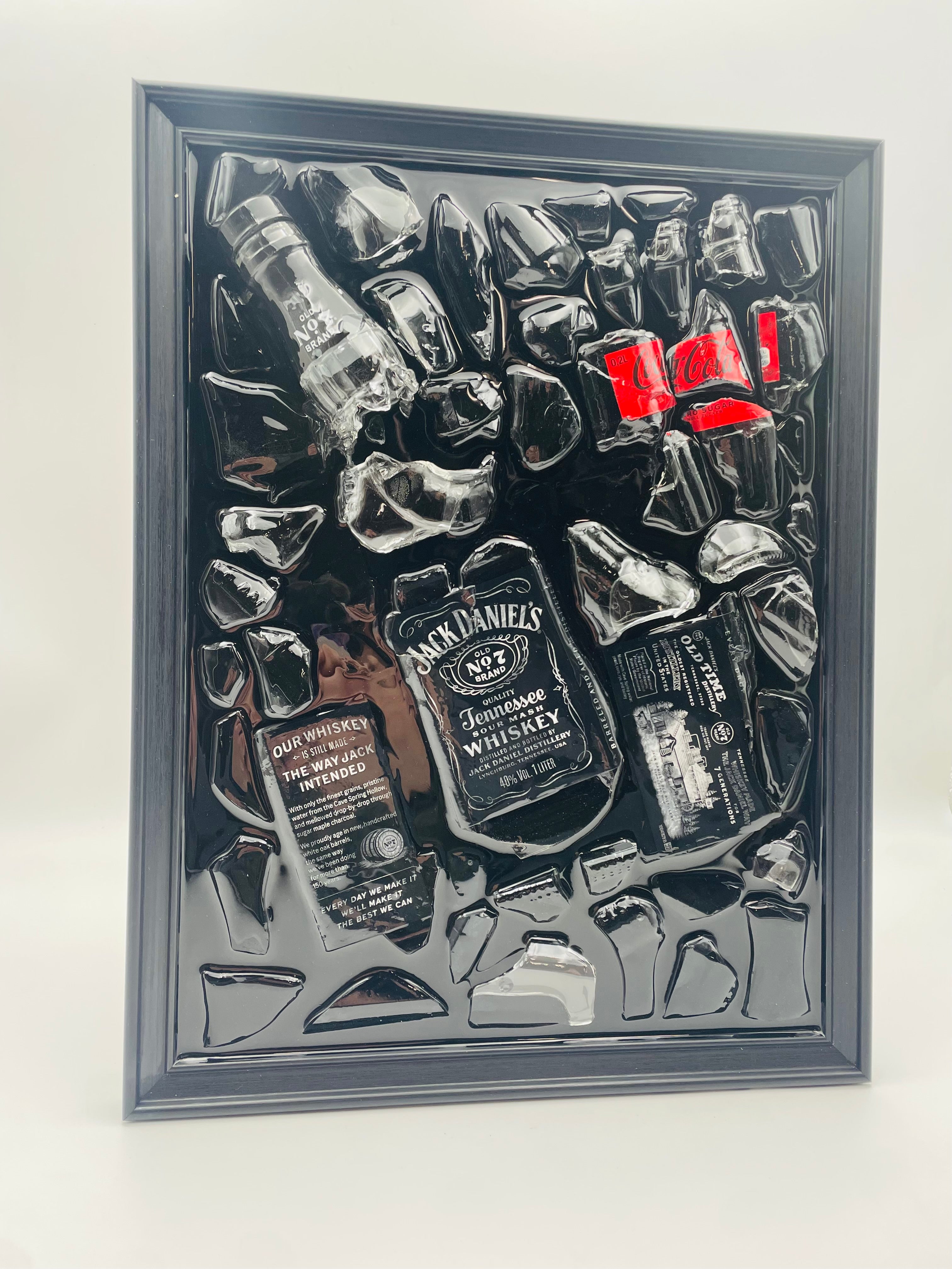 Jack Daniels Cola Broken Bottle Art