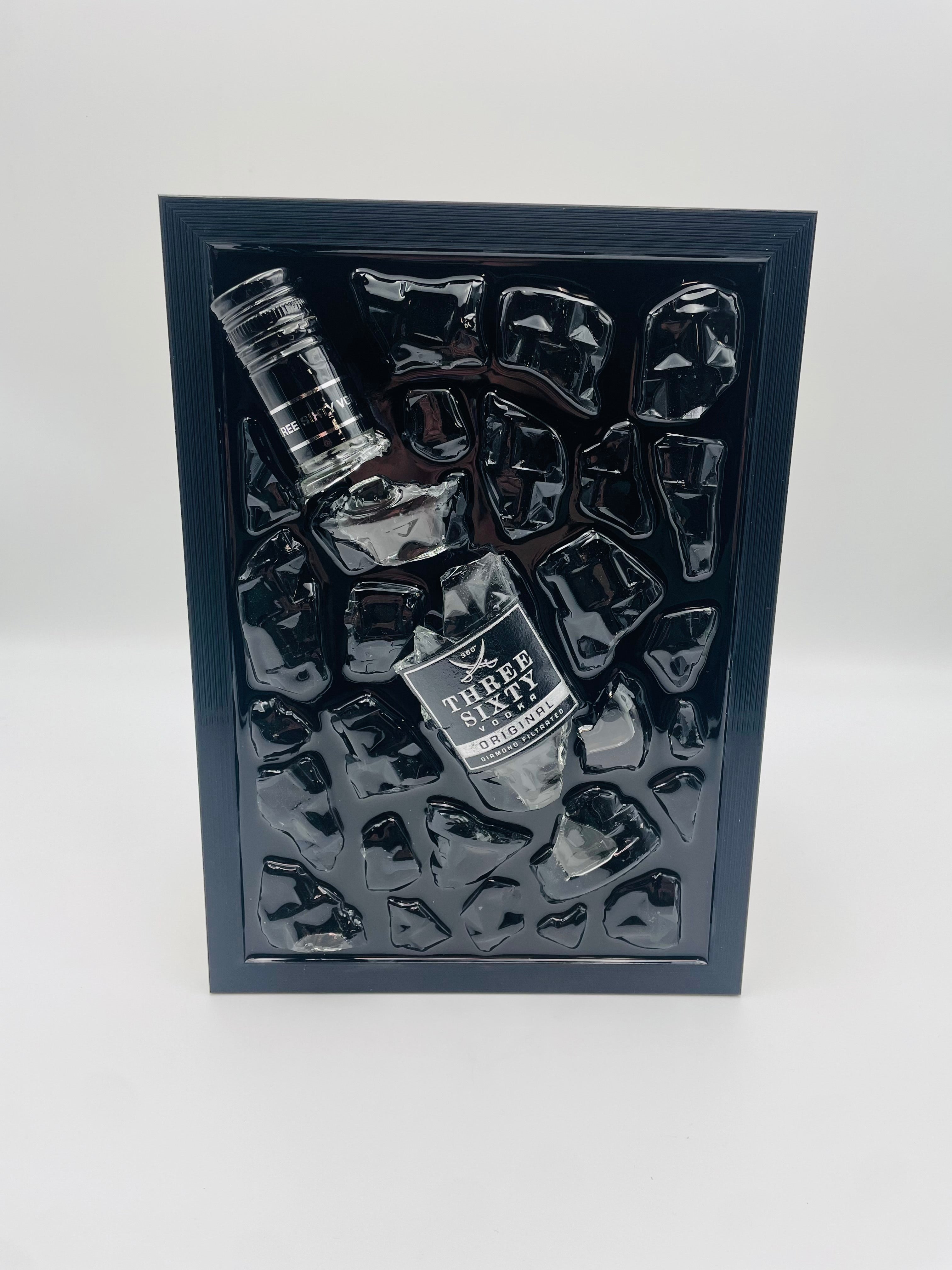 Three Sixty Vodka Broken Bottle Art