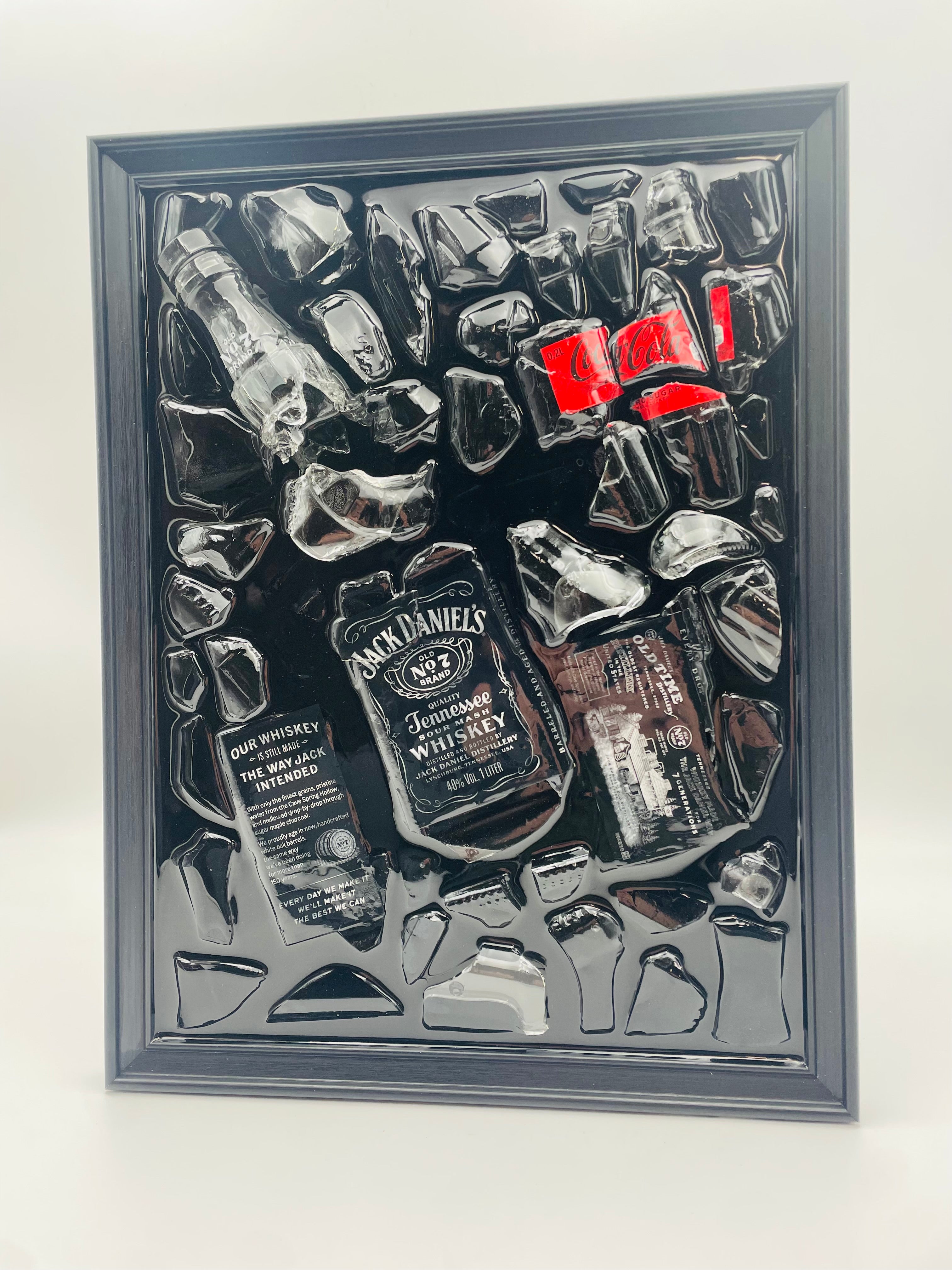 Jack Daniels Cola Broken Bottle Art
