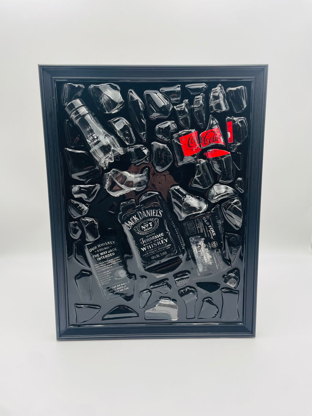 Jack Daniels Cola Broken Bottle Art