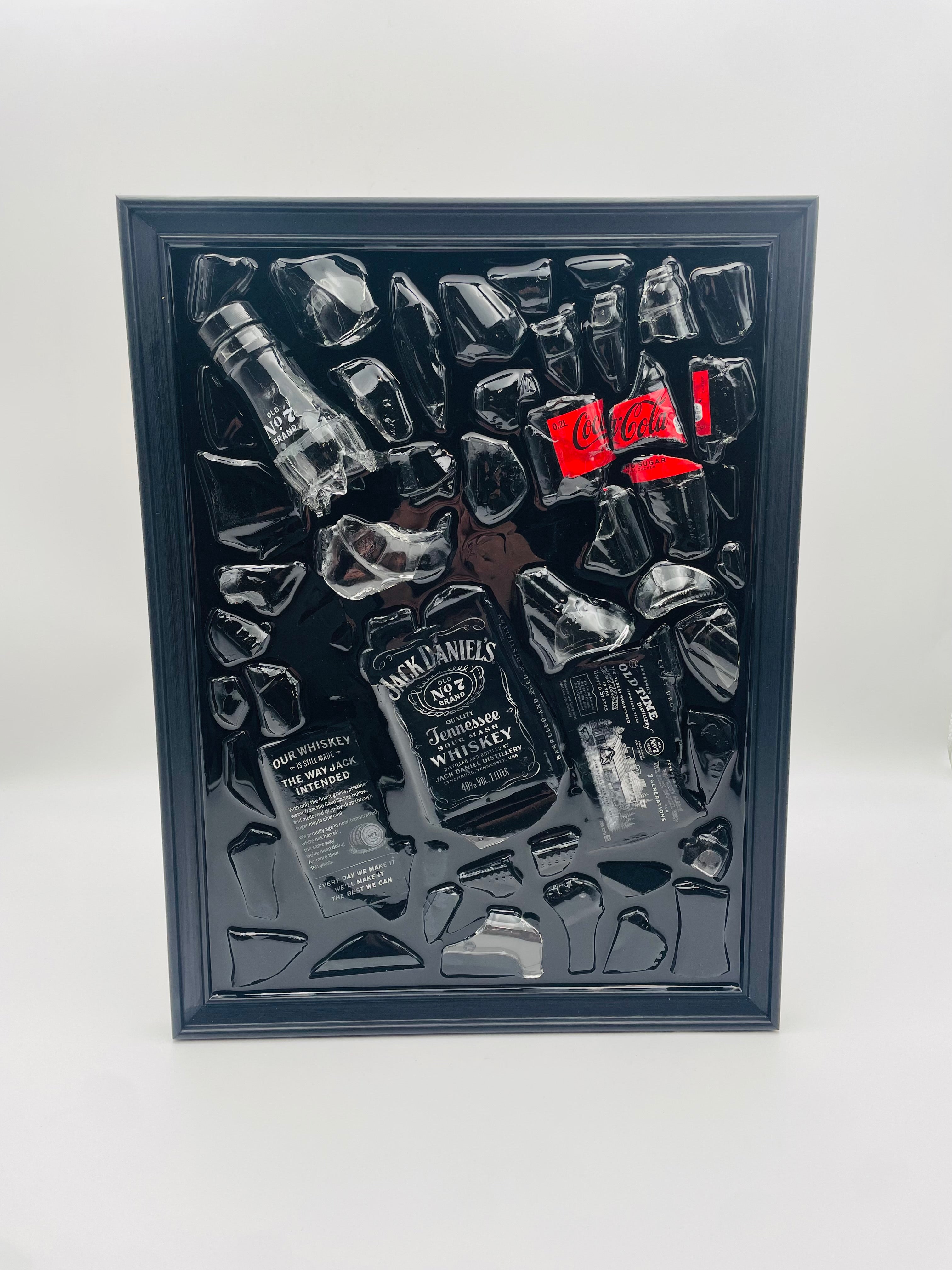 Jack Daniels Cola Broken Bottle Art