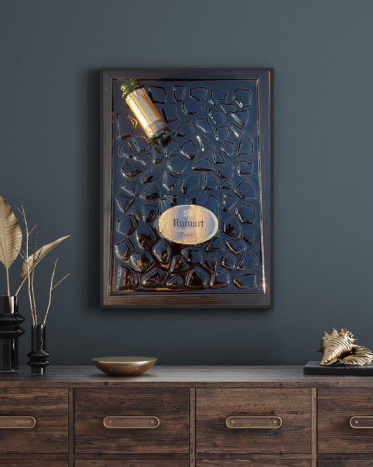 Gold Brut Champagne Broken Bottle Art