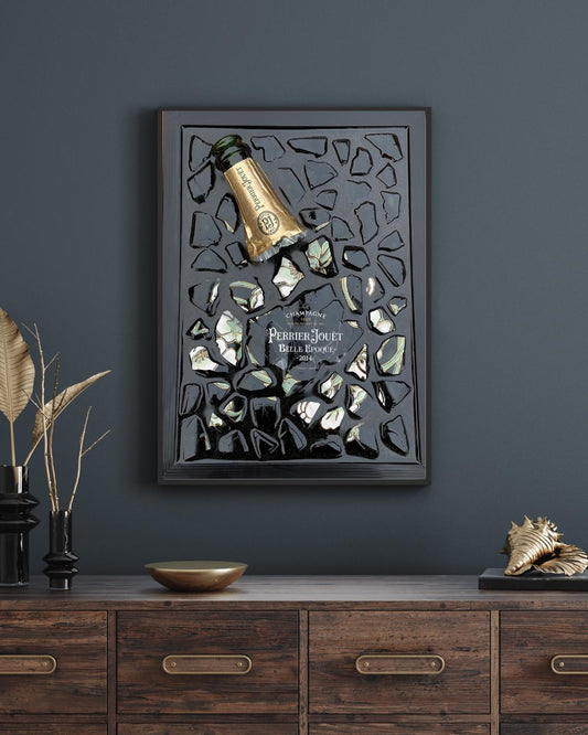 Flower Green Champagne Broken Bottle Art