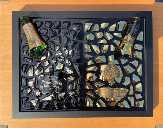 Epoxy Resin Broken Bottle Art Perrier-Jouët Brignac Champagne Modern Wall Decor