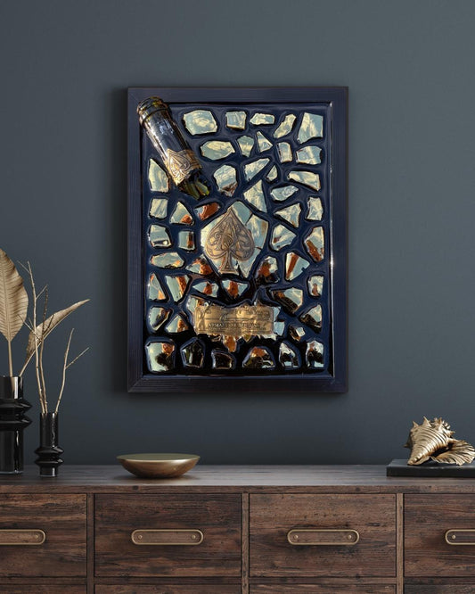 Chrome Gold Broken Bottle Art