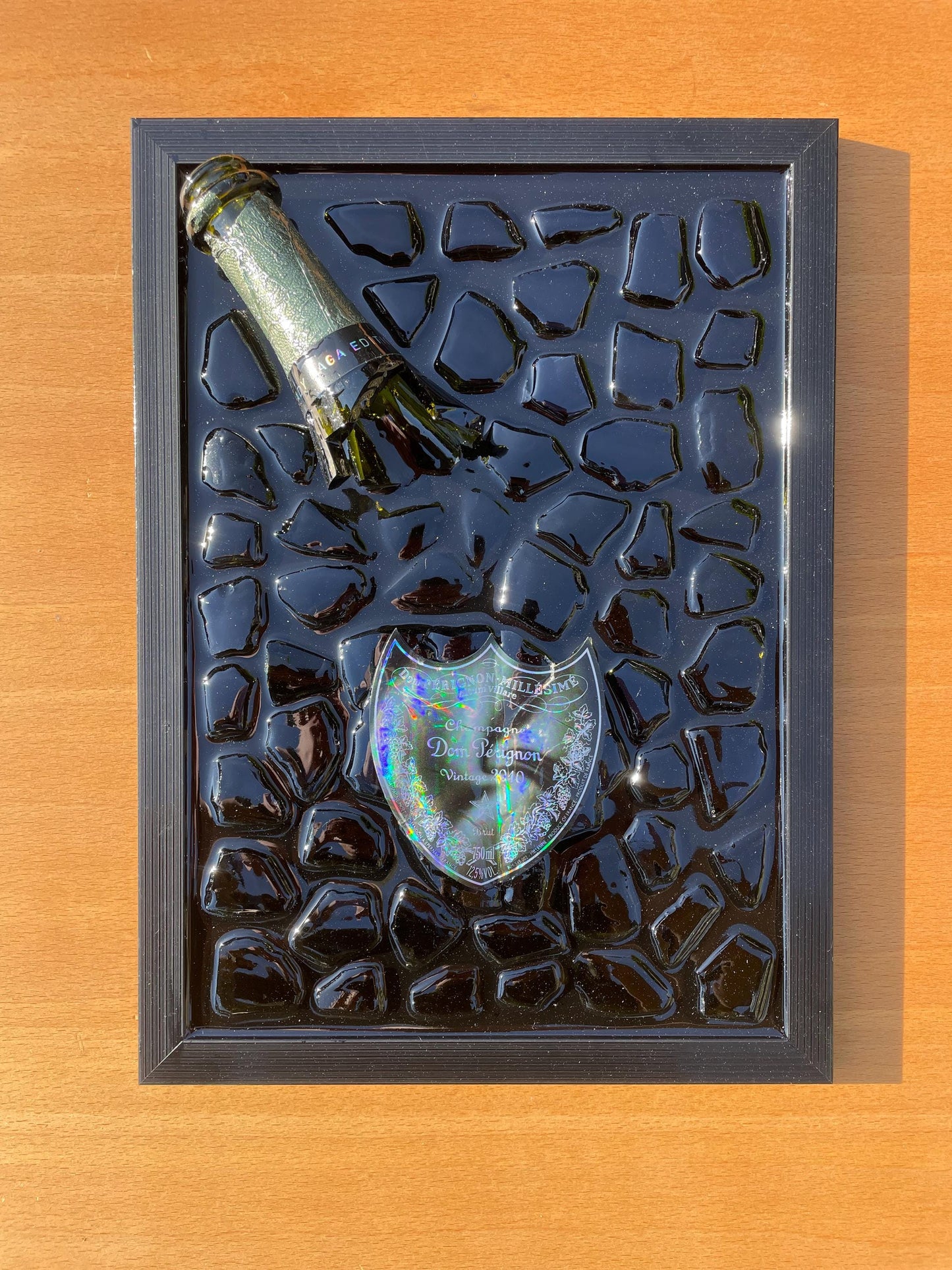 Luxury Epoxy Artwork | Broken Bottle Art | Pérignon Champagne Bottle | Lady Gaga 2010 Inspired | Gifts for Him