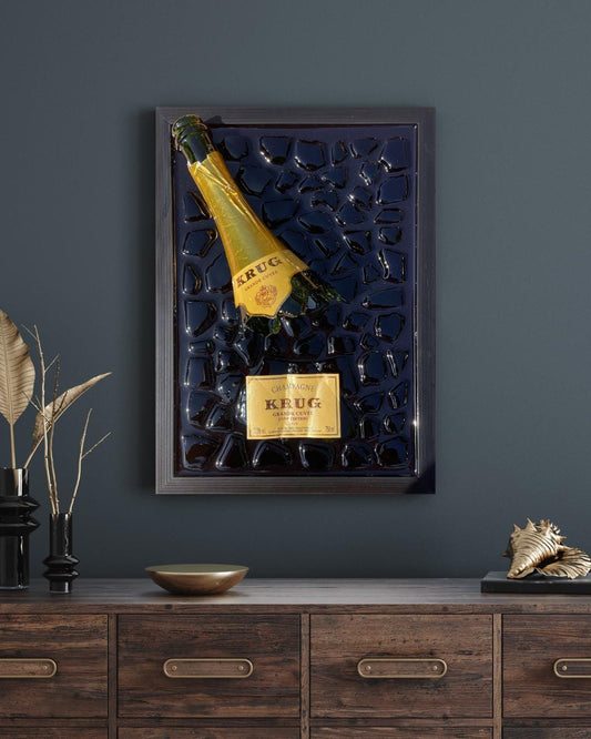 Gold Champagne Broken Bottle Art