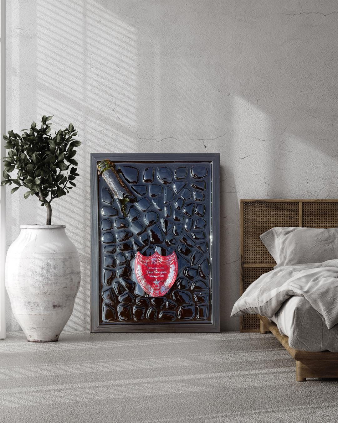 Broken Bottle Artwork | Pérignon Pink 2002 Andy Warhol | Limited Edition | Luxury Home Decor | Unique Artwork | Gift for Him