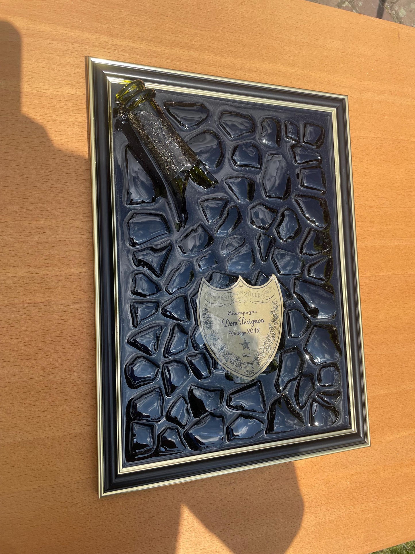 Luxury Epoxy Broken Bottle Artwork | Pérignon Champagne Bottle Art | Resin Decor | Gift for Him | Home Decor