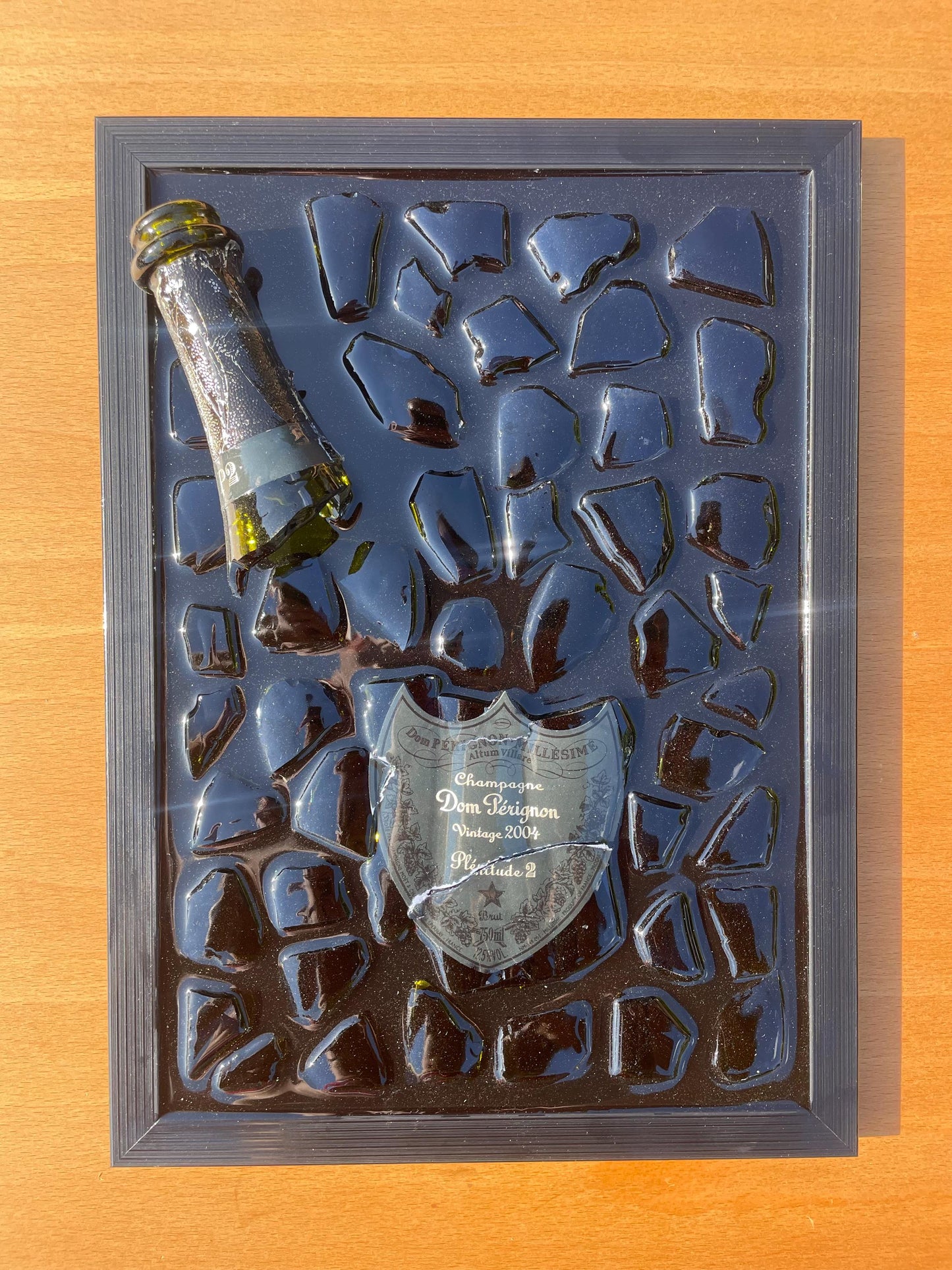 Broken Bottle Art | P2 Pérignon 2004 Champagne Bottle | Luxury Epoxy | Luxury Resin Art | Gift for Him