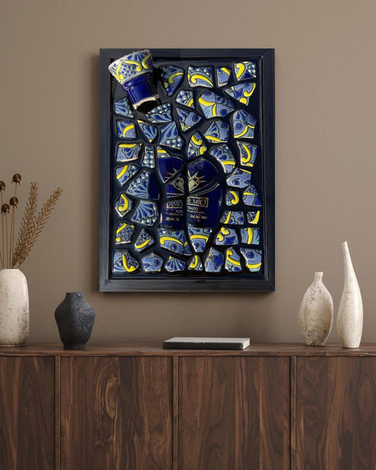 Broken Bottle Art Amor Mio Tequila Epoxy Modern wall Decor
