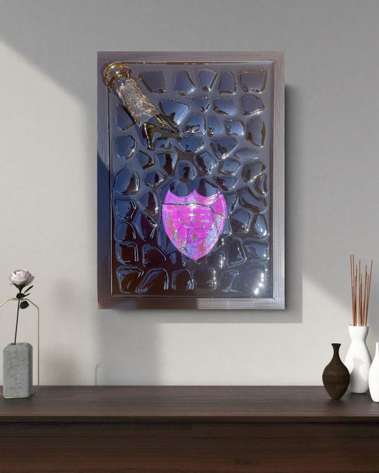 Broken Bottle Art| Pérignon Purple 2002 Andy Warhol | Limited Edition | Epoxy Art | Gift for Him | Resin Art