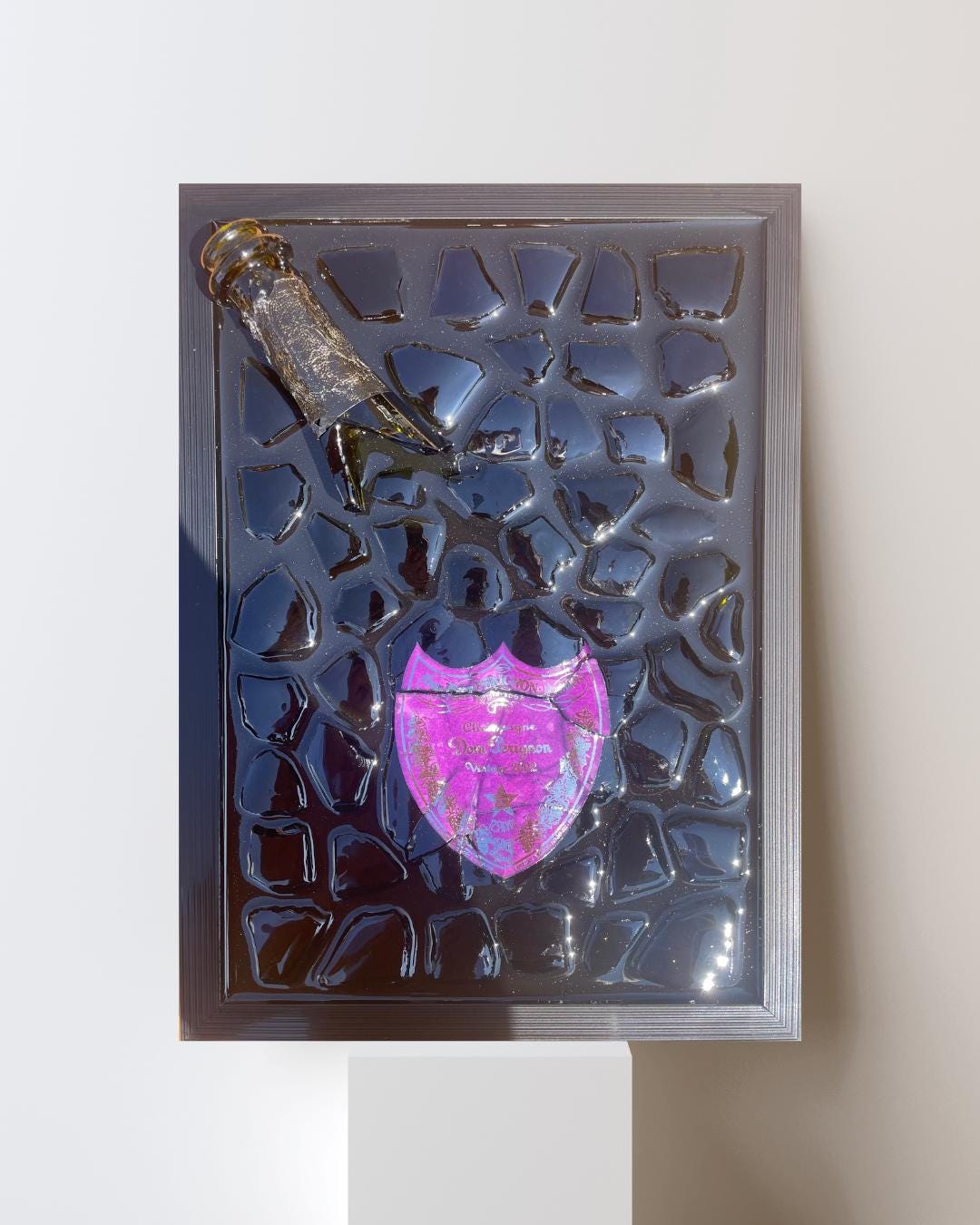 Broken Bottle Art| Pérignon Purple 2002 Andy Warhol | Limited Edition | Epoxy Art | Gift for Him | Resin Art