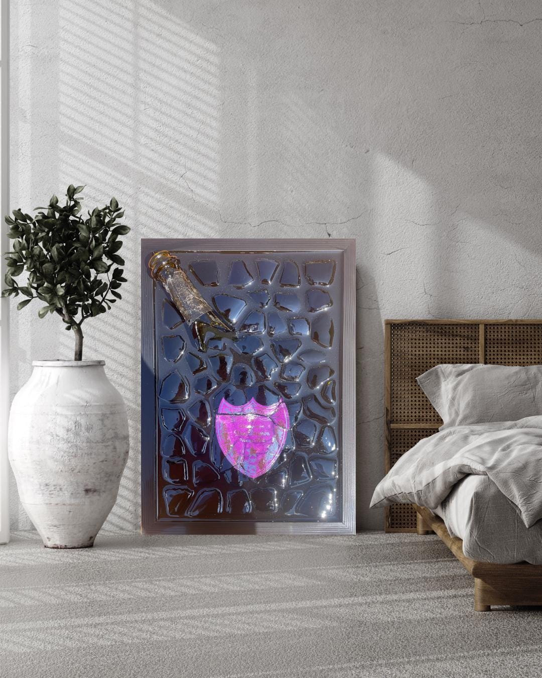 Broken Bottle Art| Pérignon Purple 2002 Andy Warhol | Limited Edition | Epoxy Art | Gift for Him | Resin Art