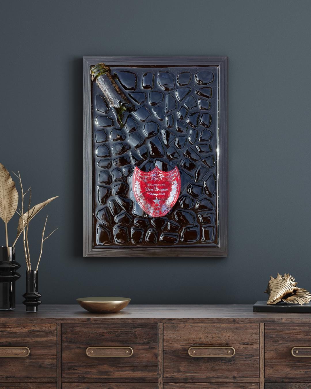 Broken Bottle Artwork | Pérignon Pink 2002 Andy Warhol | Limited Edition | Luxury Home Decor | Unique Artwork | Gift for Him