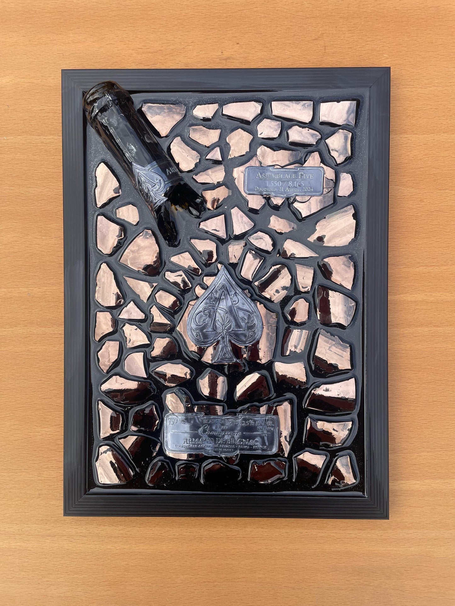 Brignac Limited Edition Broken Bottle Art Epoxy Resin Modern Wall Decor