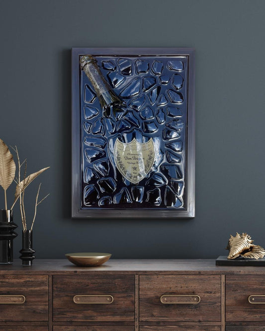 Luxury Epoxy Artwork | Champagne Art | Broken Bottle Art | Pérignon Decor | Resin Art | Gift For Him