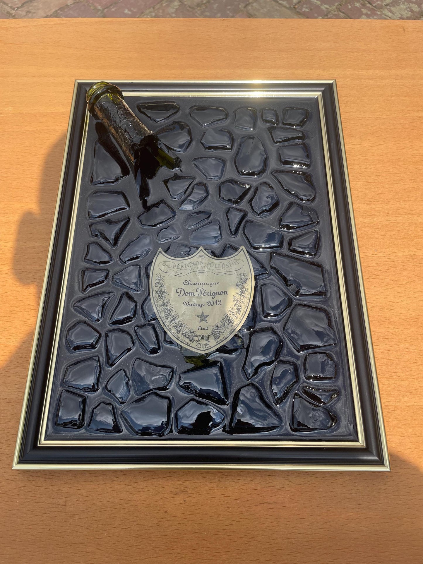 Luxury Epoxy Broken Bottle Artwork | Pérignon Champagne Bottle Art | Resin Decor | Gift for Him | Home Decor