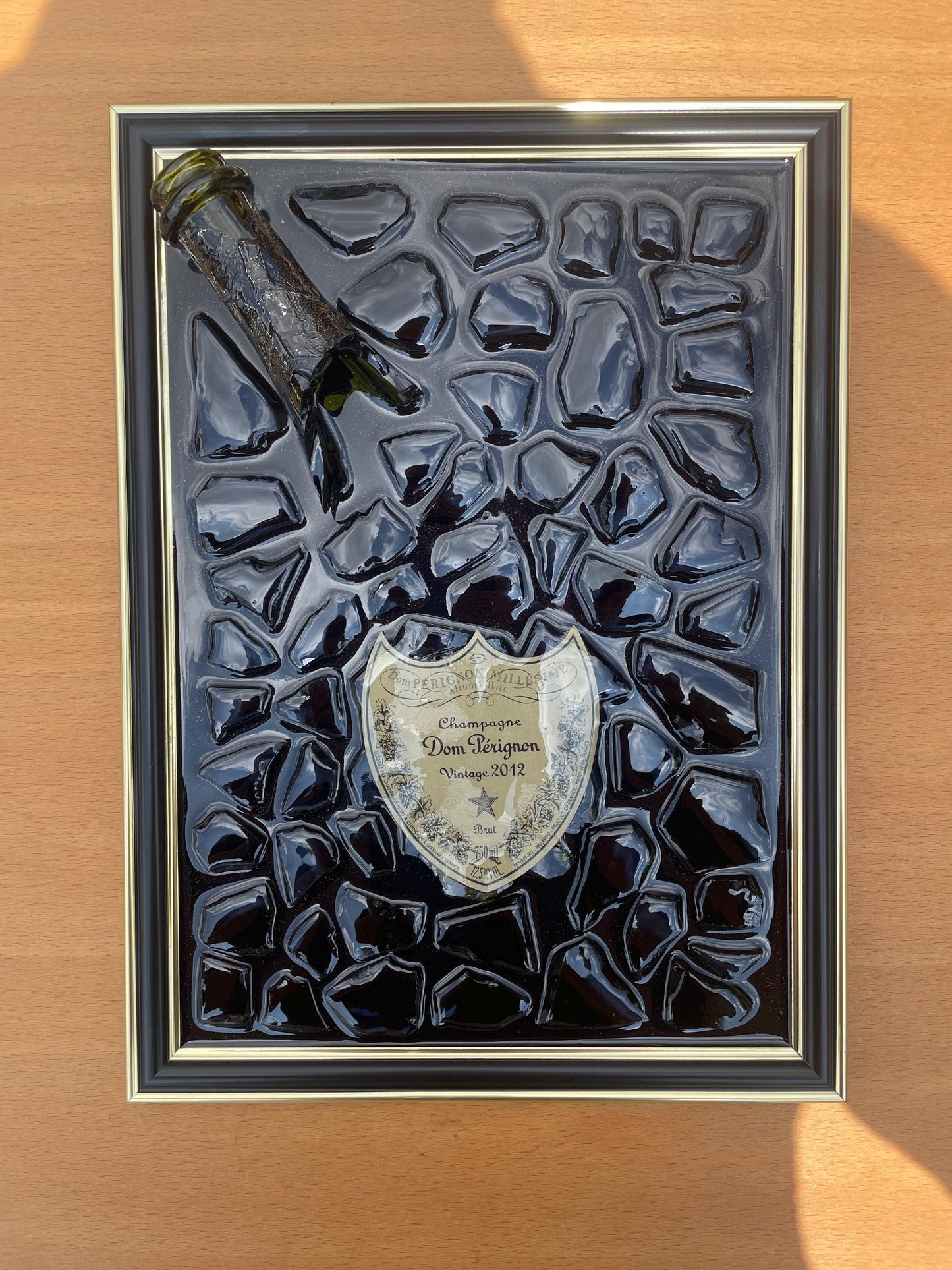 Luxury Epoxy Broken Bottle Artwork | Pérignon Champagne Bottle Art | Resin Decor | Gift for Him | Home Decor