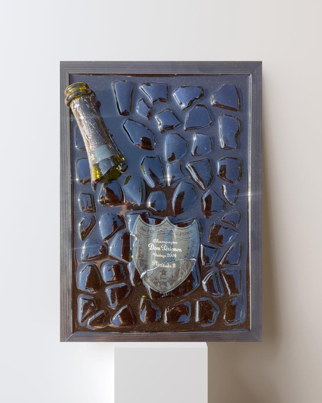 Broken Bottle Art | P2 Pérignon 2004 Champagne Bottle | Luxury Epoxy | Luxury Resin Art | Gift for Him