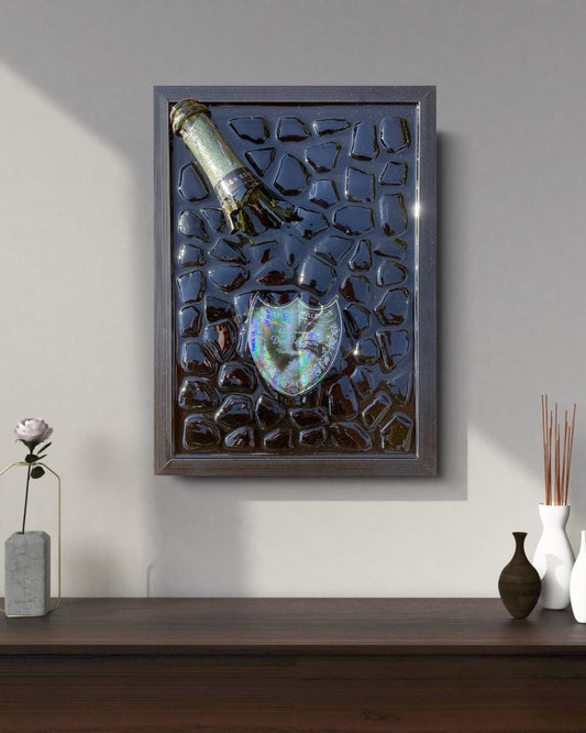Luxury Epoxy Artwork | Broken Bottle Art | Pérignon Champagne Bottle | Lady Gaga 2010 Inspired | Gifts for Him