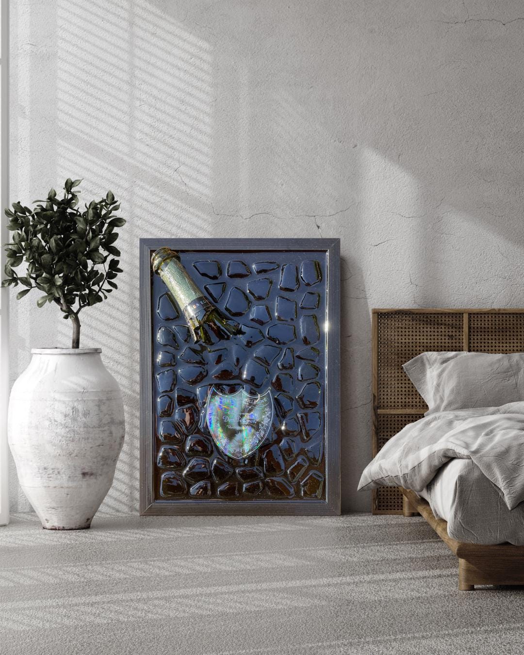 Luxury Epoxy Artwork | Broken Bottle Art | Pérignon Champagne Bottle | Lady Gaga 2010 Inspired | Gifts for Him