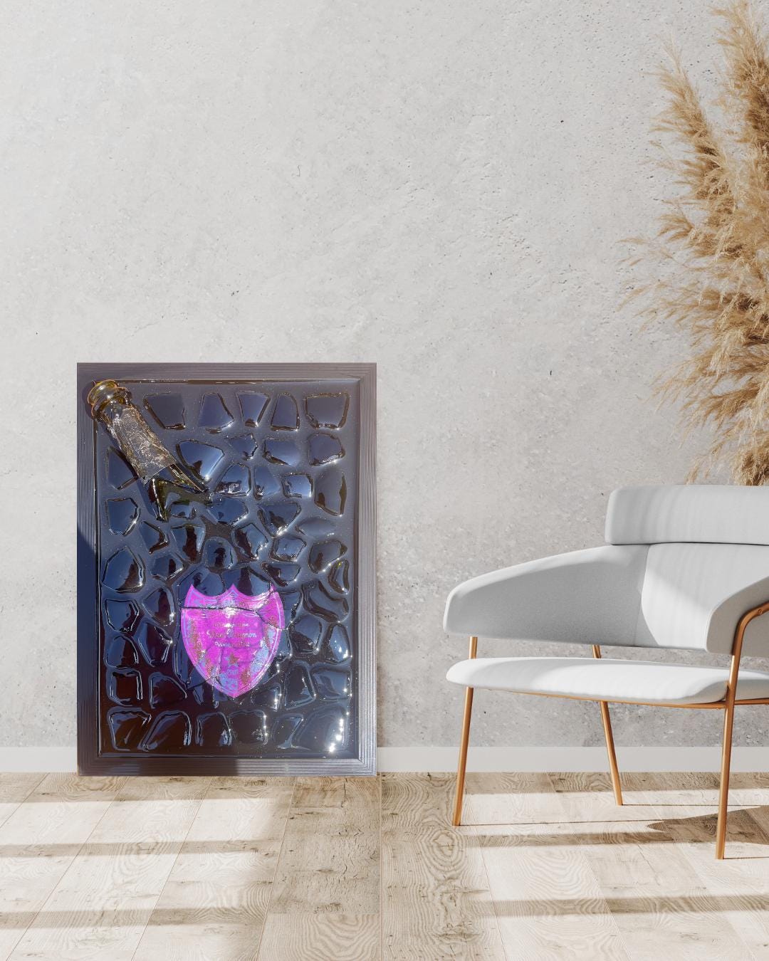 Broken Bottle Art| Pérignon Purple 2002 Andy Warhol | Limited Edition | Epoxy Art | Gift for Him | Resin Art