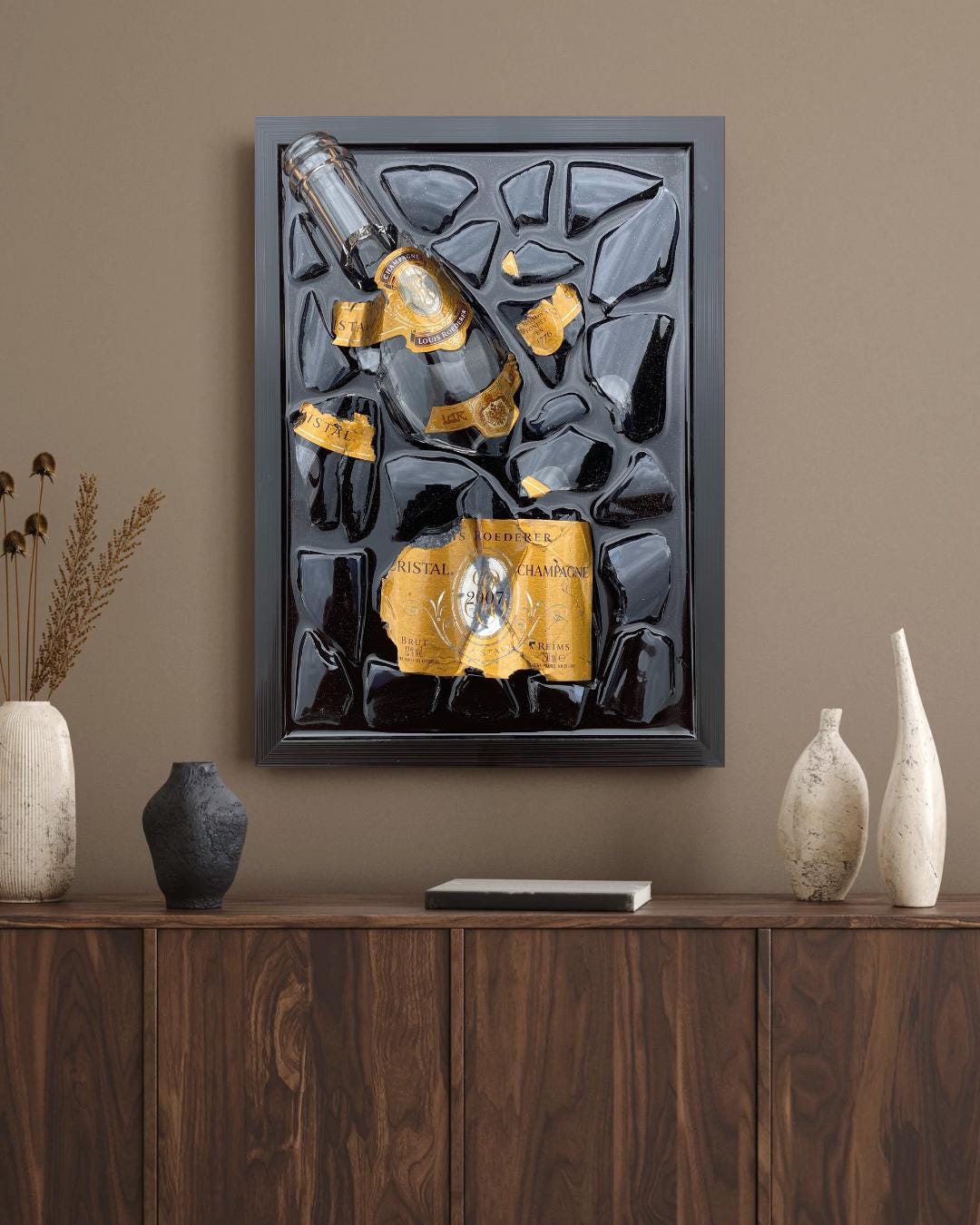 Broken Bottle Art Crystal Champagne Bottle 2007 Resin Artwork Epoxy Resin Epoxy Painting Resinart